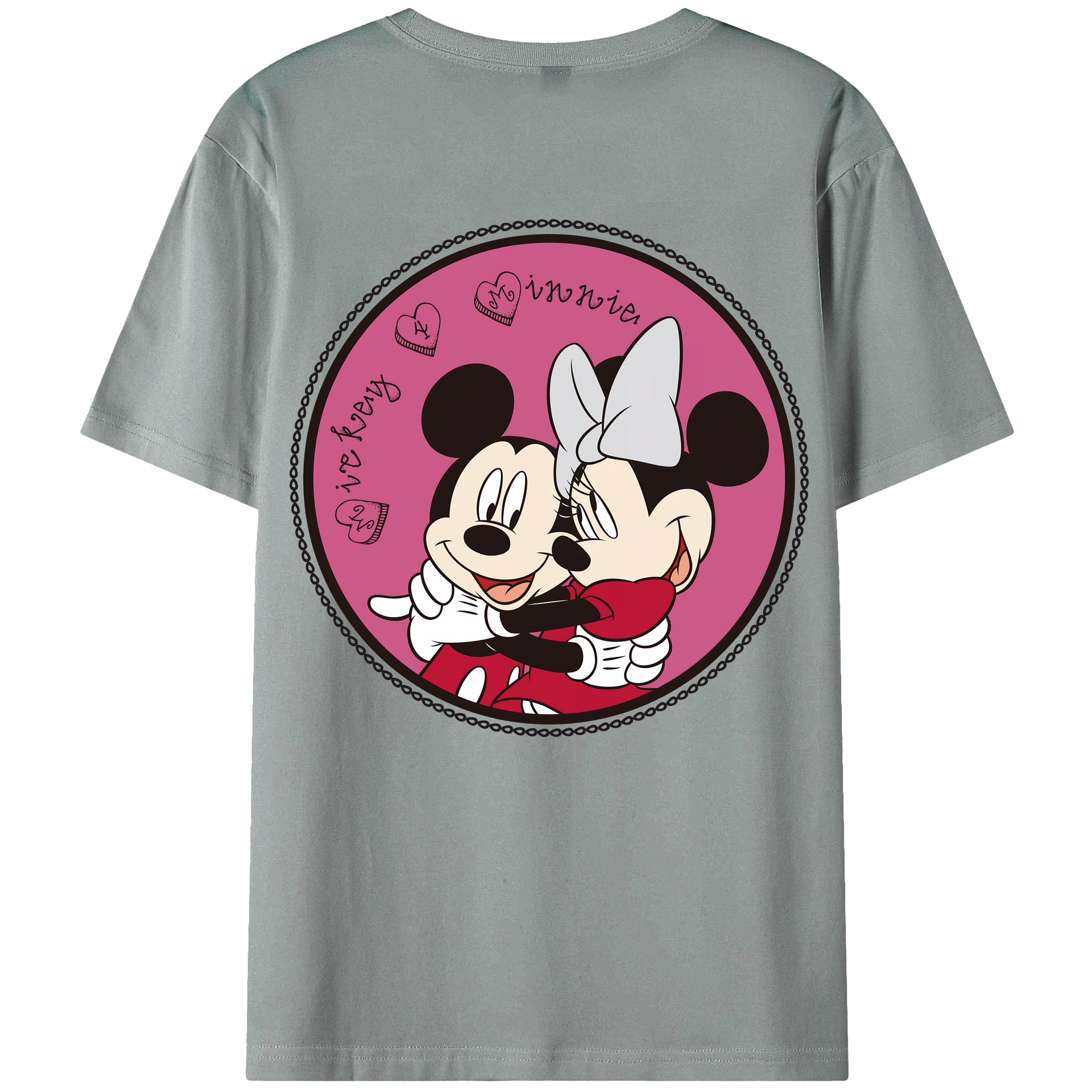 （画像用） ミッキーマウス Mickey Mouse 綿100％ メンズ半袖Tシャツ（バックプリント） 通気性